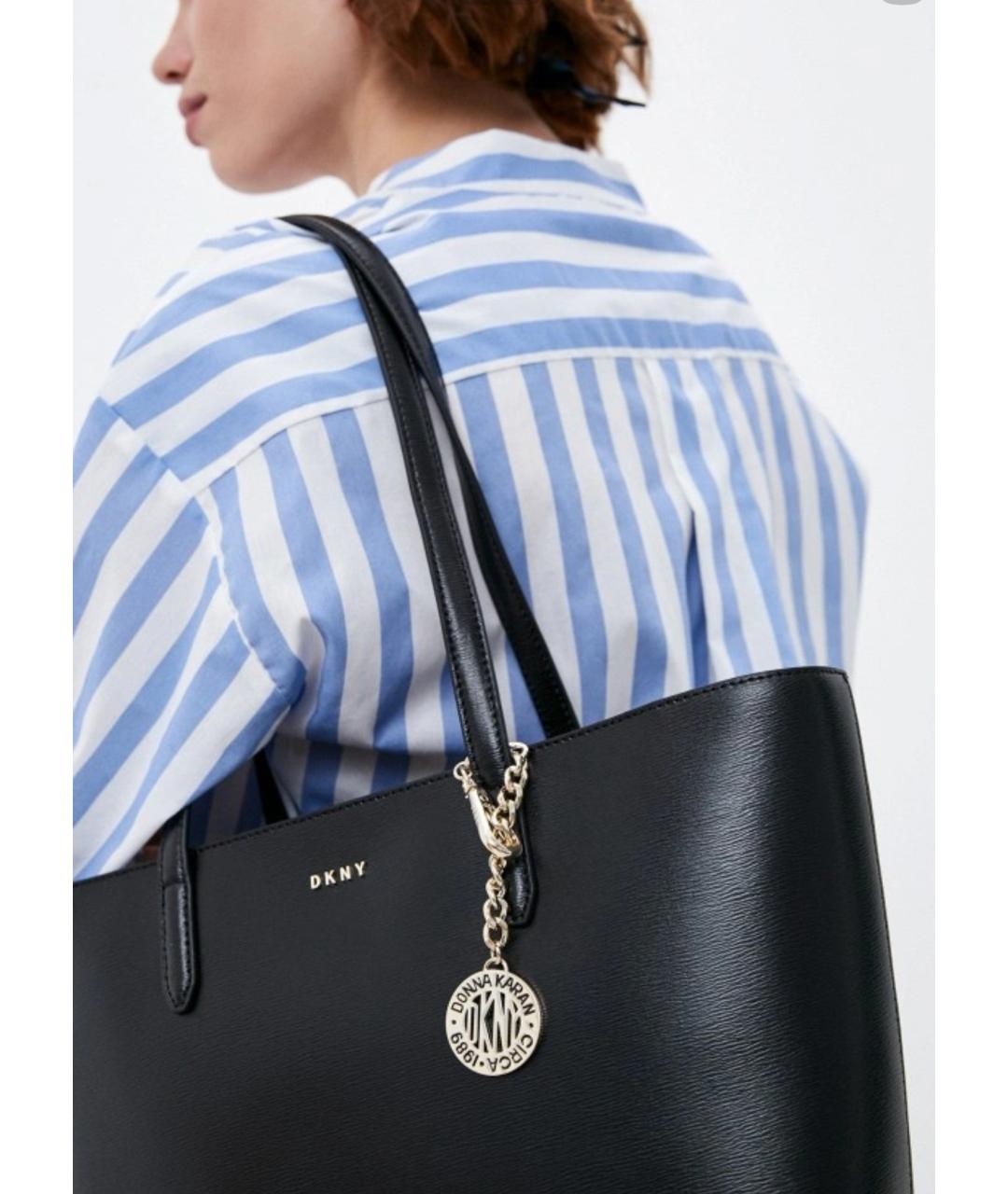 DKNY Черная сумка тоут из искусственной кожи, фото 6
