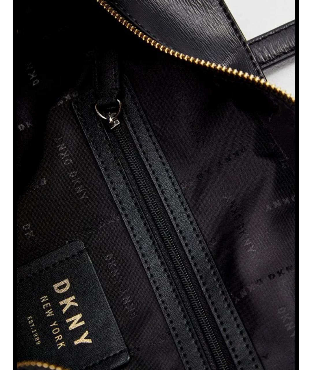 DKNY Черная сумка тоут из искусственной кожи, фото 7