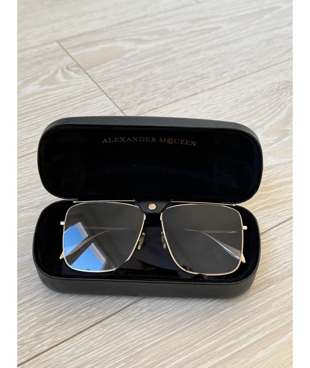 ALEXANDER MCQUEEN Черные металлические солнцезащитные очки, фото 4