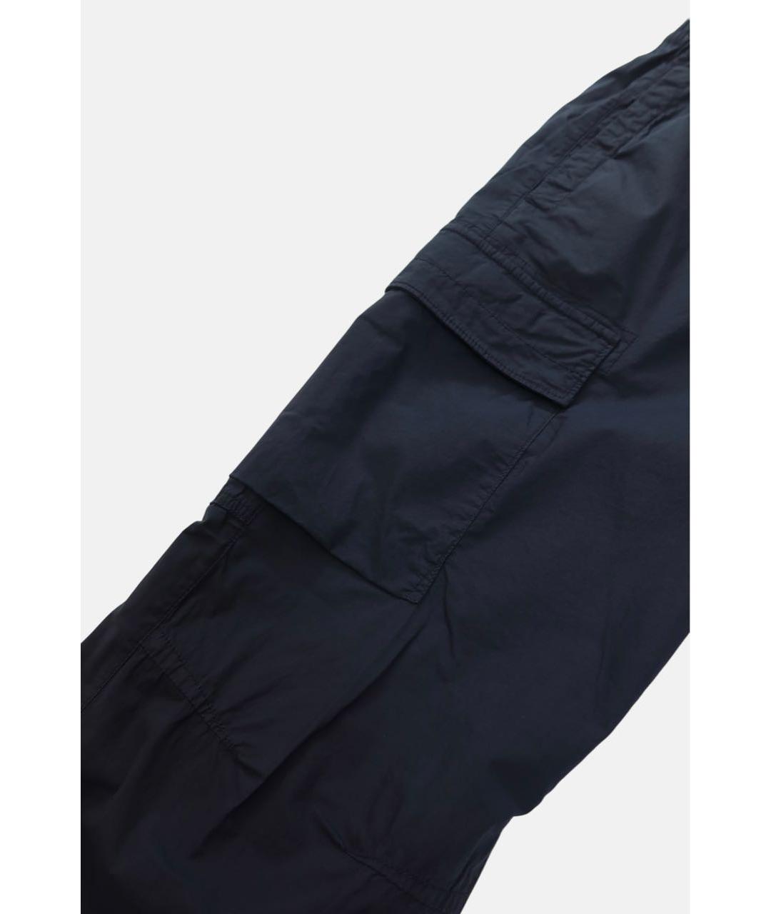 STONE ISLAND Темно-синие хлопковые повседневные брюки, фото 4