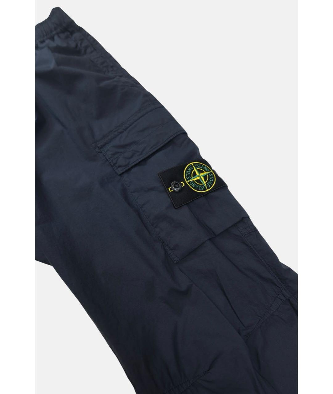 STONE ISLAND Темно-синие хлопковые повседневные брюки, фото 3