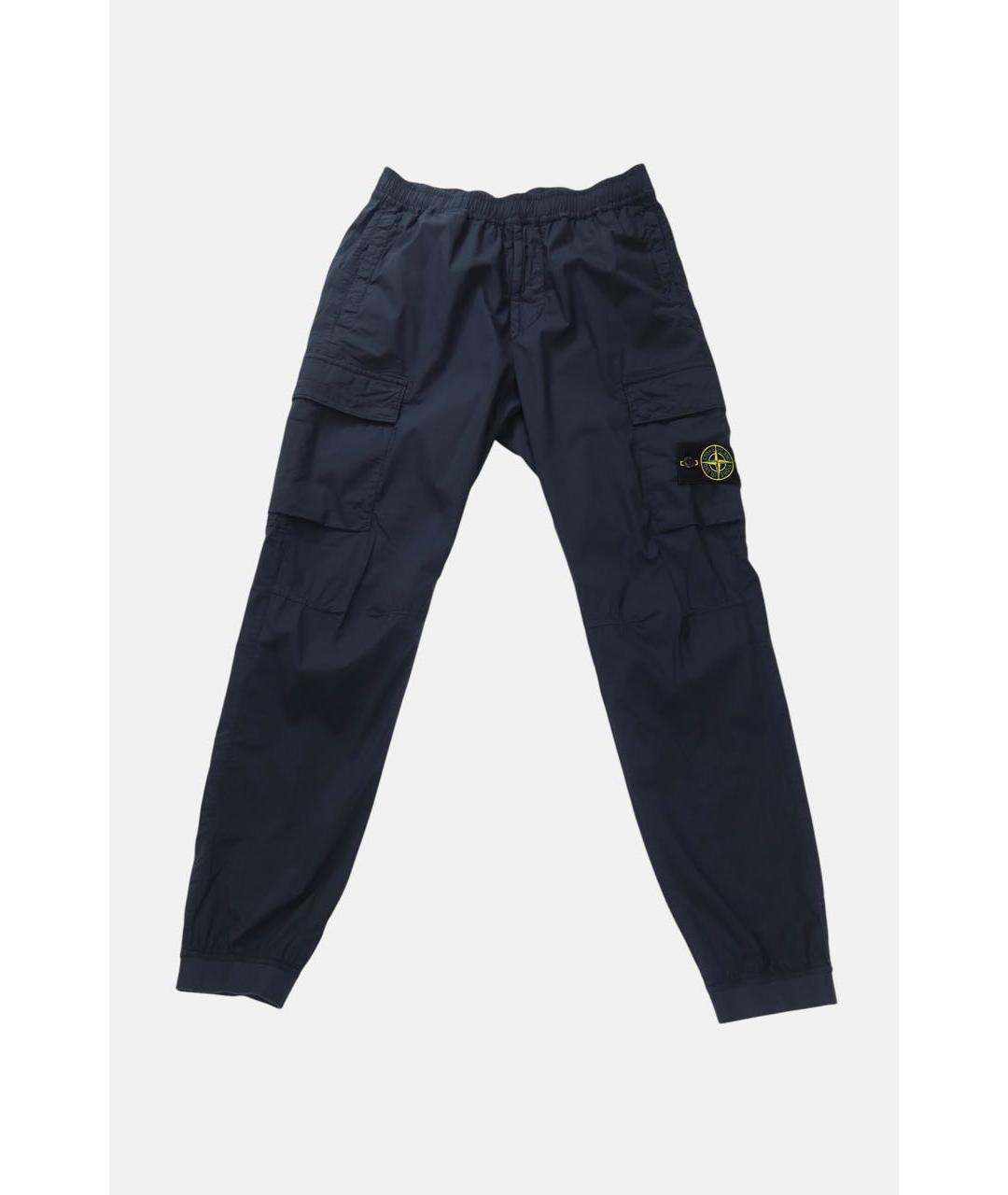 STONE ISLAND Темно-синие хлопковые повседневные брюки, фото 7