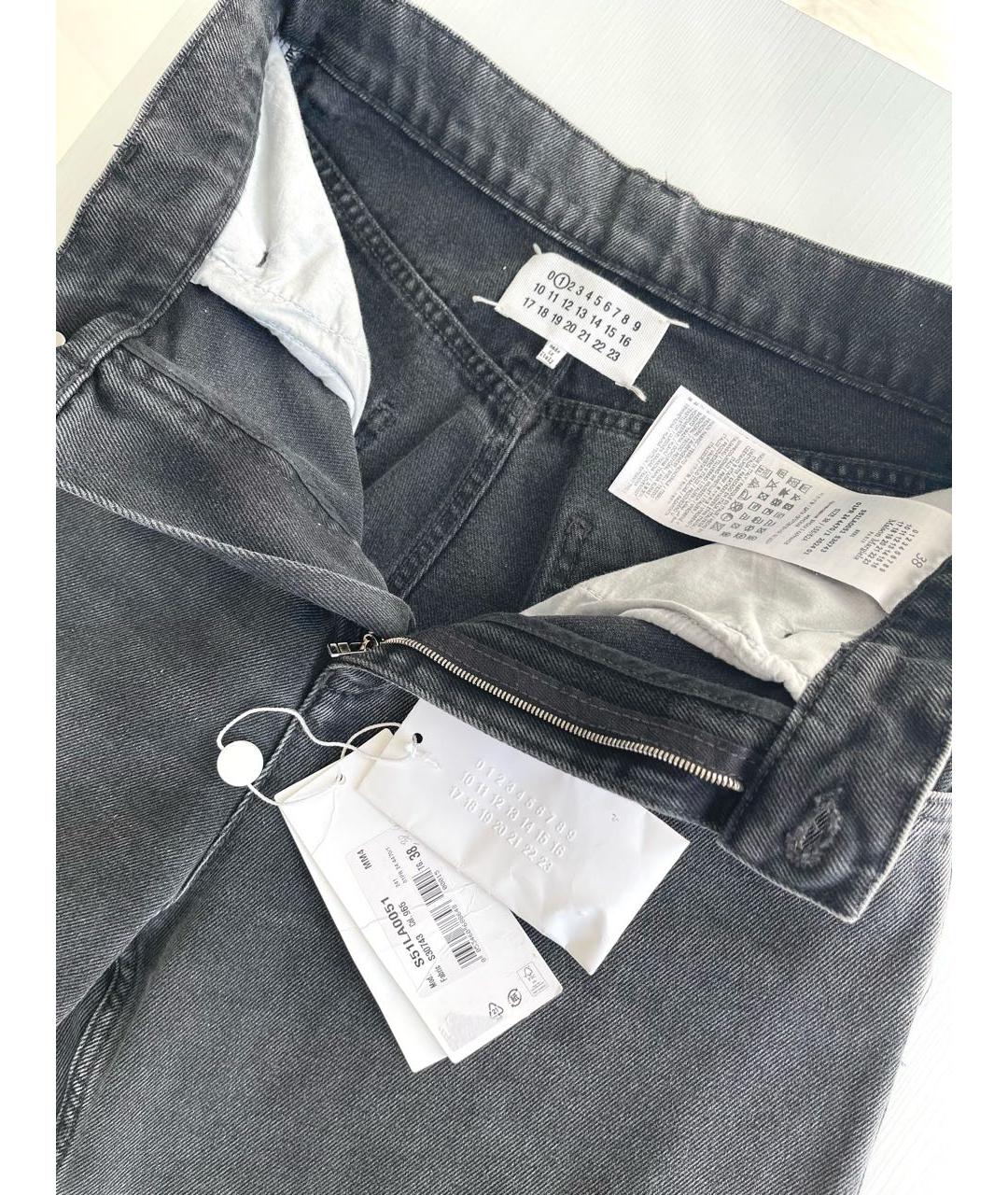 MAISON MARGIELA Антрацитовые хлопковые прямые джинсы, фото 3