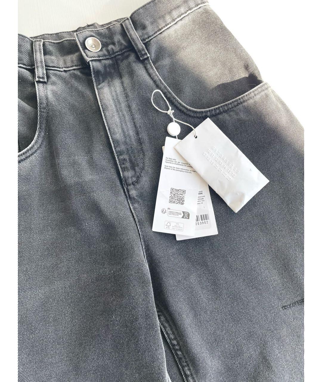 MAISON MARGIELA Антрацитовые хлопковые прямые джинсы, фото 4