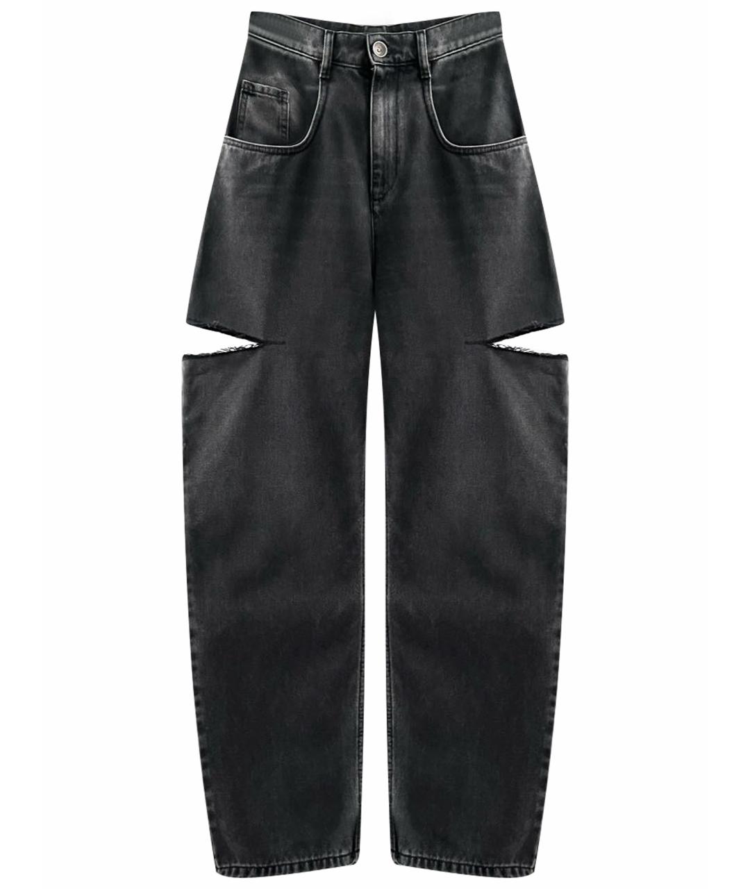MAISON MARGIELA Антрацитовые хлопковые прямые джинсы, фото 1