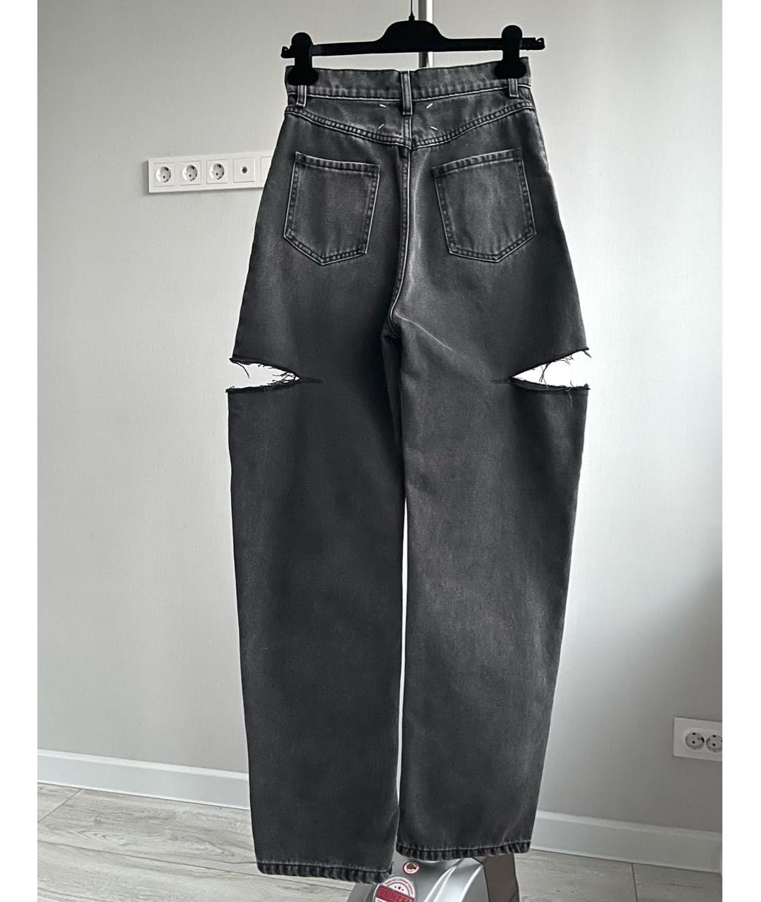 MAISON MARGIELA Антрацитовые хлопковые прямые джинсы, фото 2