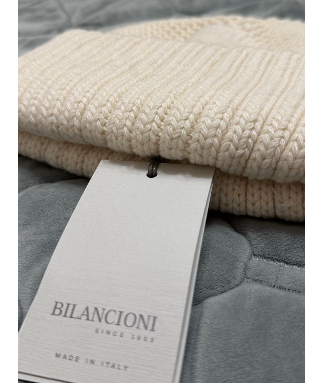 BILANCIONI Белая шерстяная шапка, фото 5