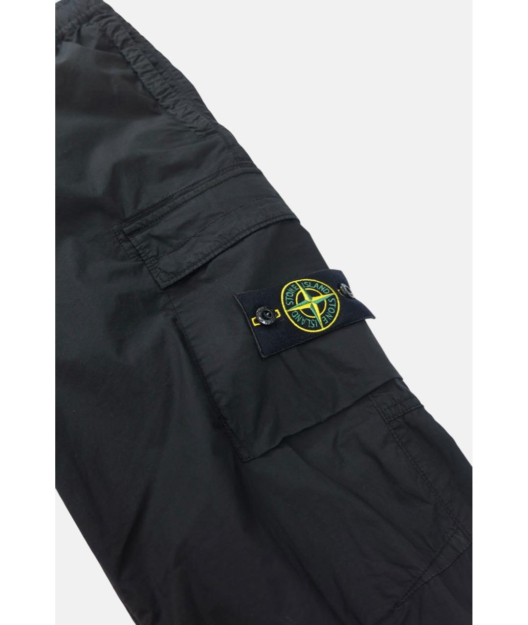 STONE ISLAND Черные хлопковые повседневные брюки, фото 3