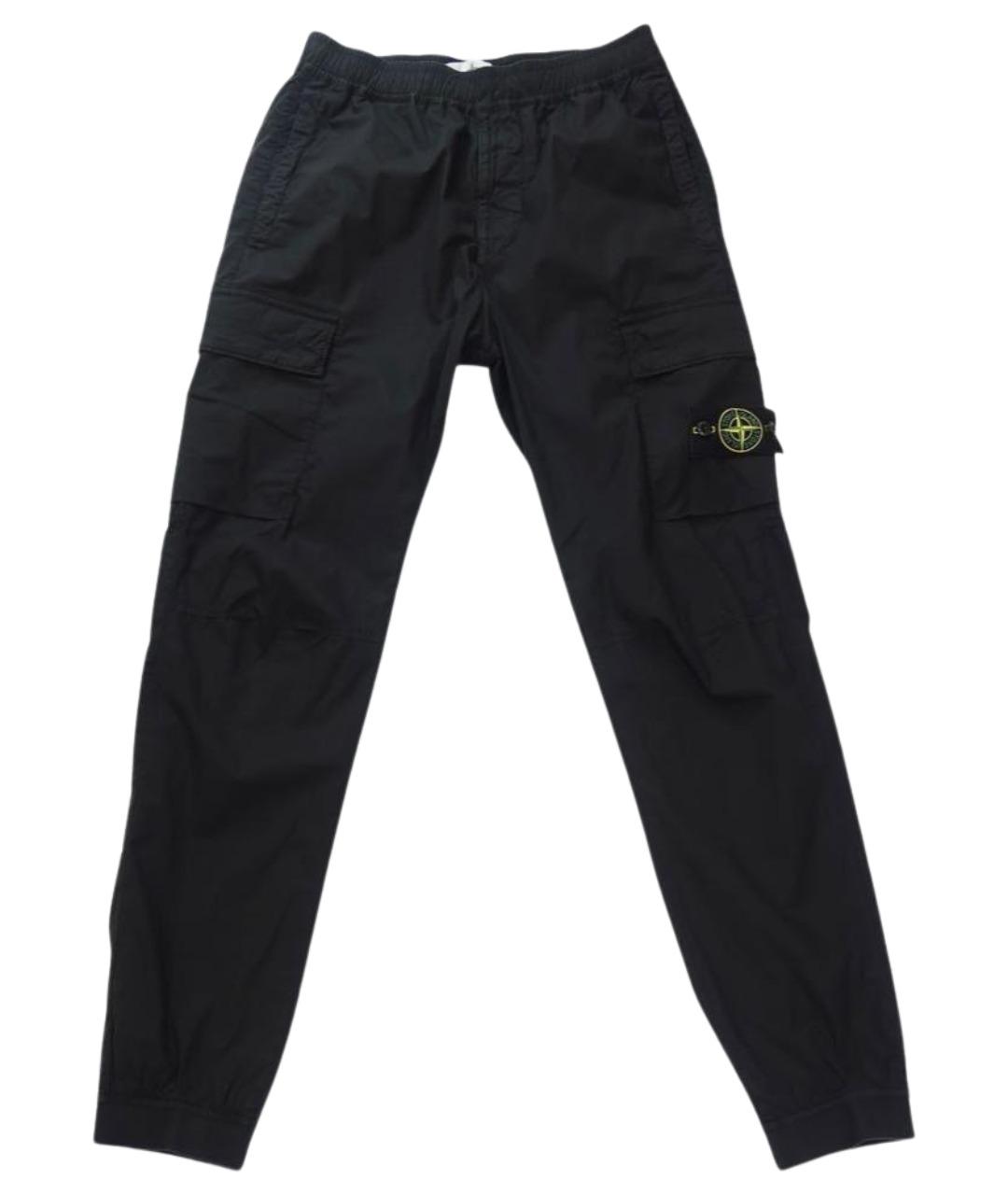 STONE ISLAND Черные хлопковые повседневные брюки, фото 1
