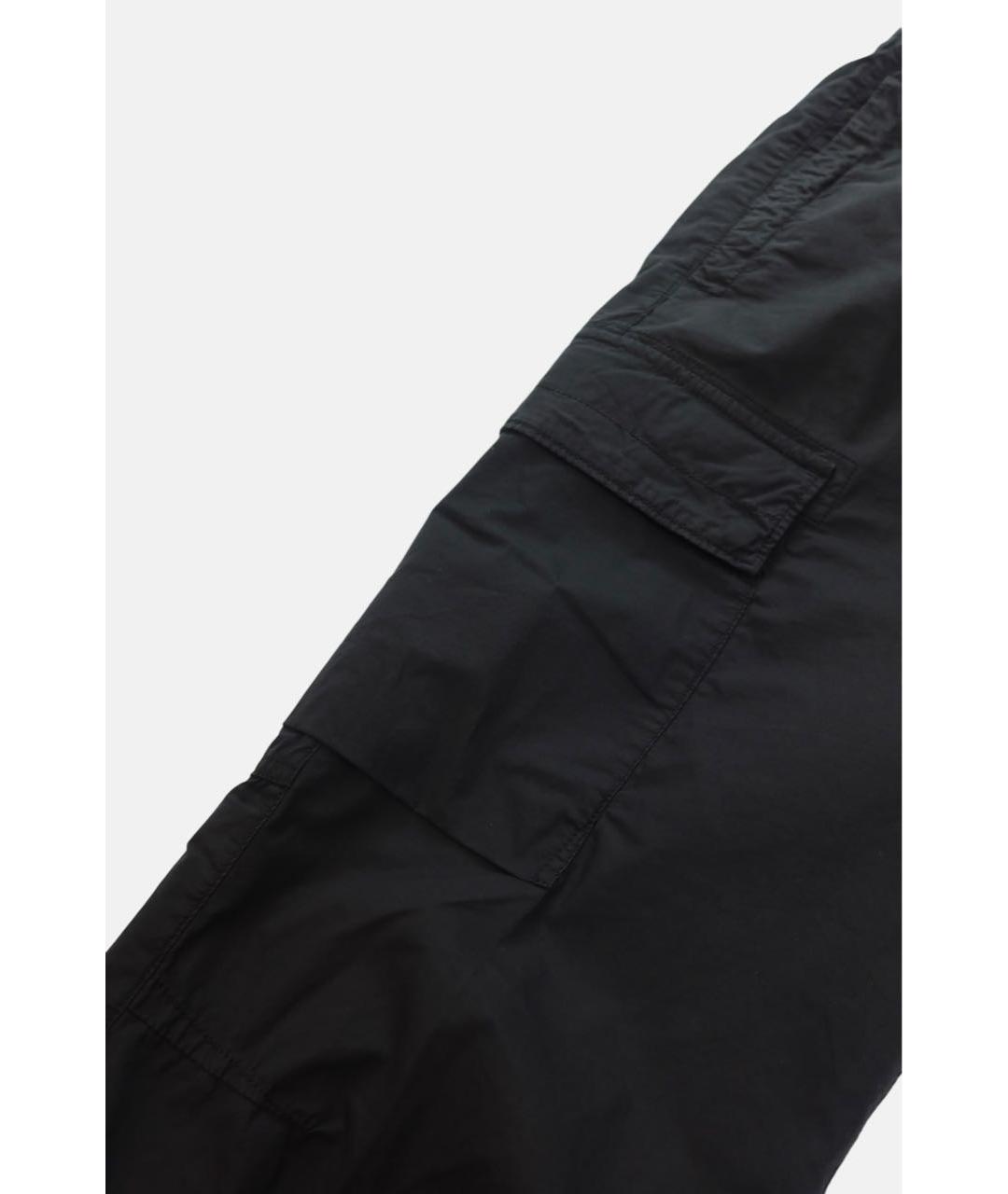 STONE ISLAND Черные хлопковые повседневные брюки, фото 4