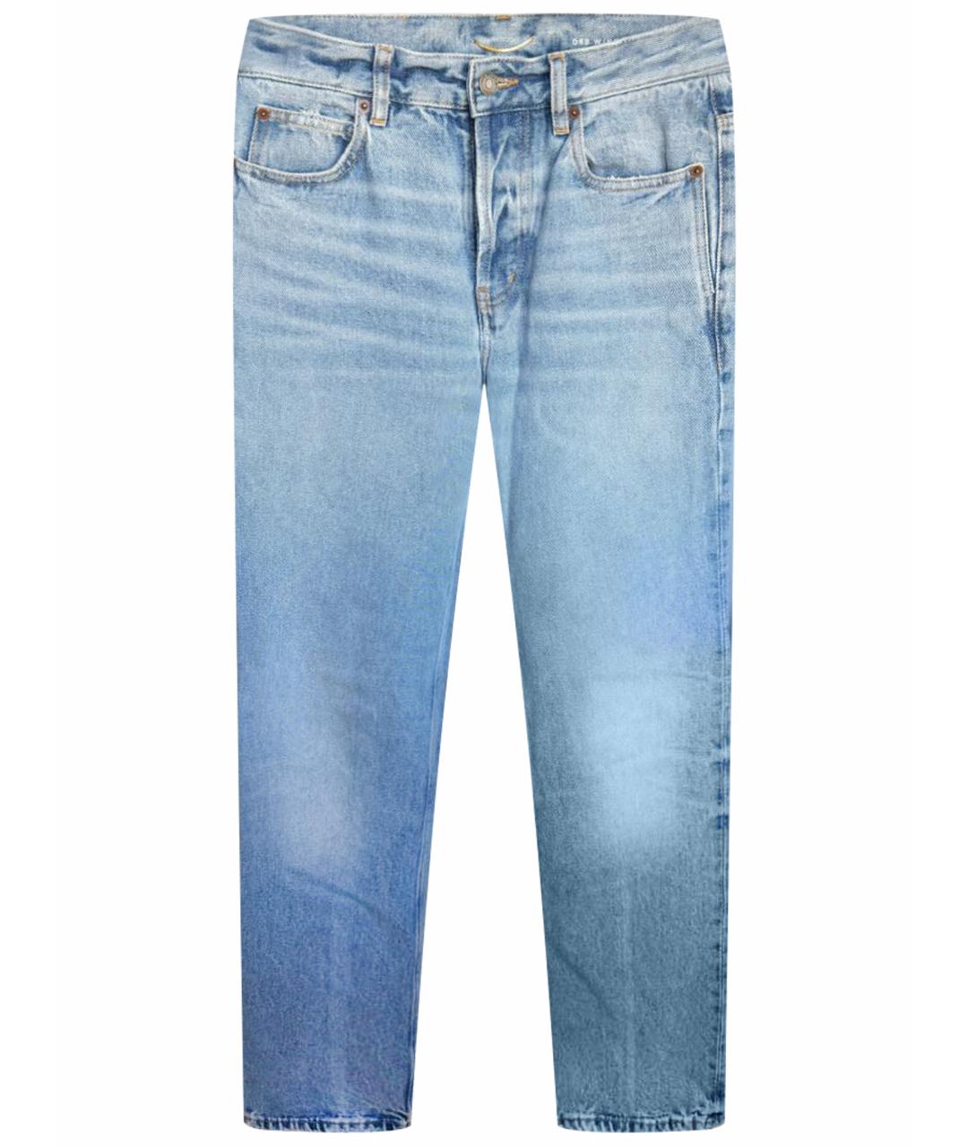 SAINT LAURENT Голубые хлопковые прямые джинсы, фото 1