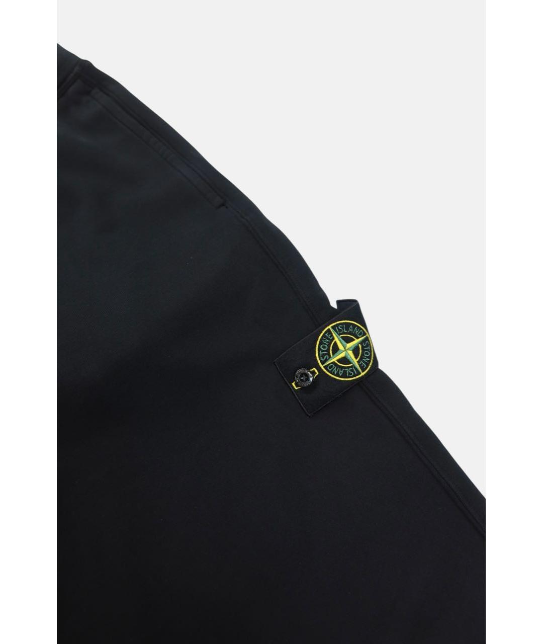 STONE ISLAND Черные хлопковые повседневные брюки, фото 3