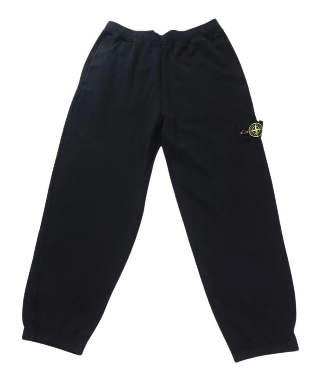 STONE ISLAND Черные хлопковые повседневные брюки, фото 1