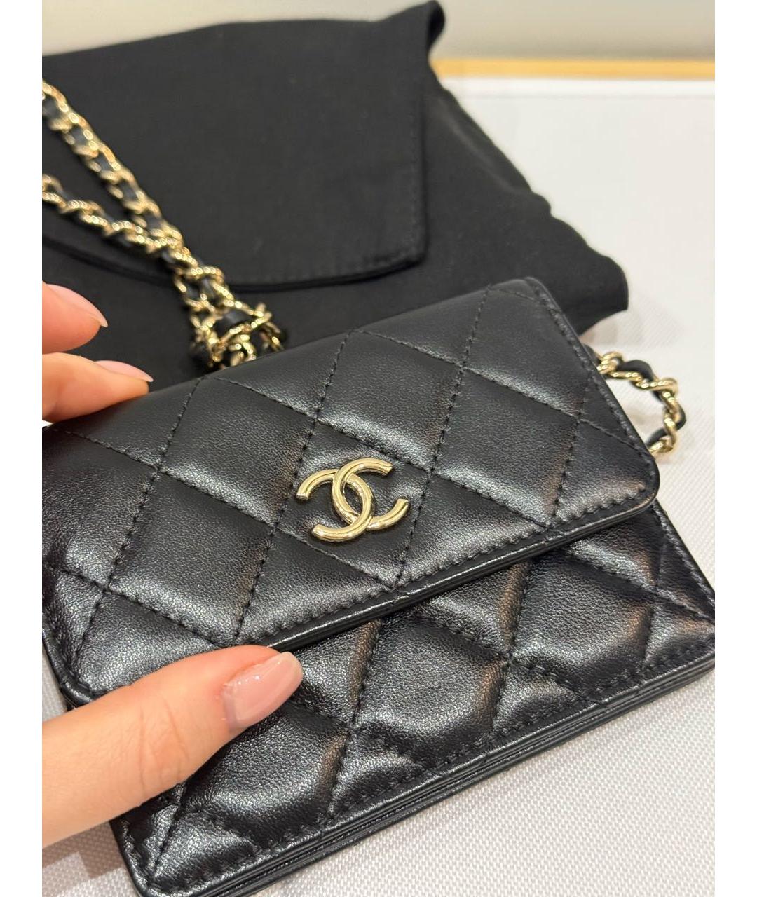 CHANEL Черная кожаная сумка через плечо, фото 4
