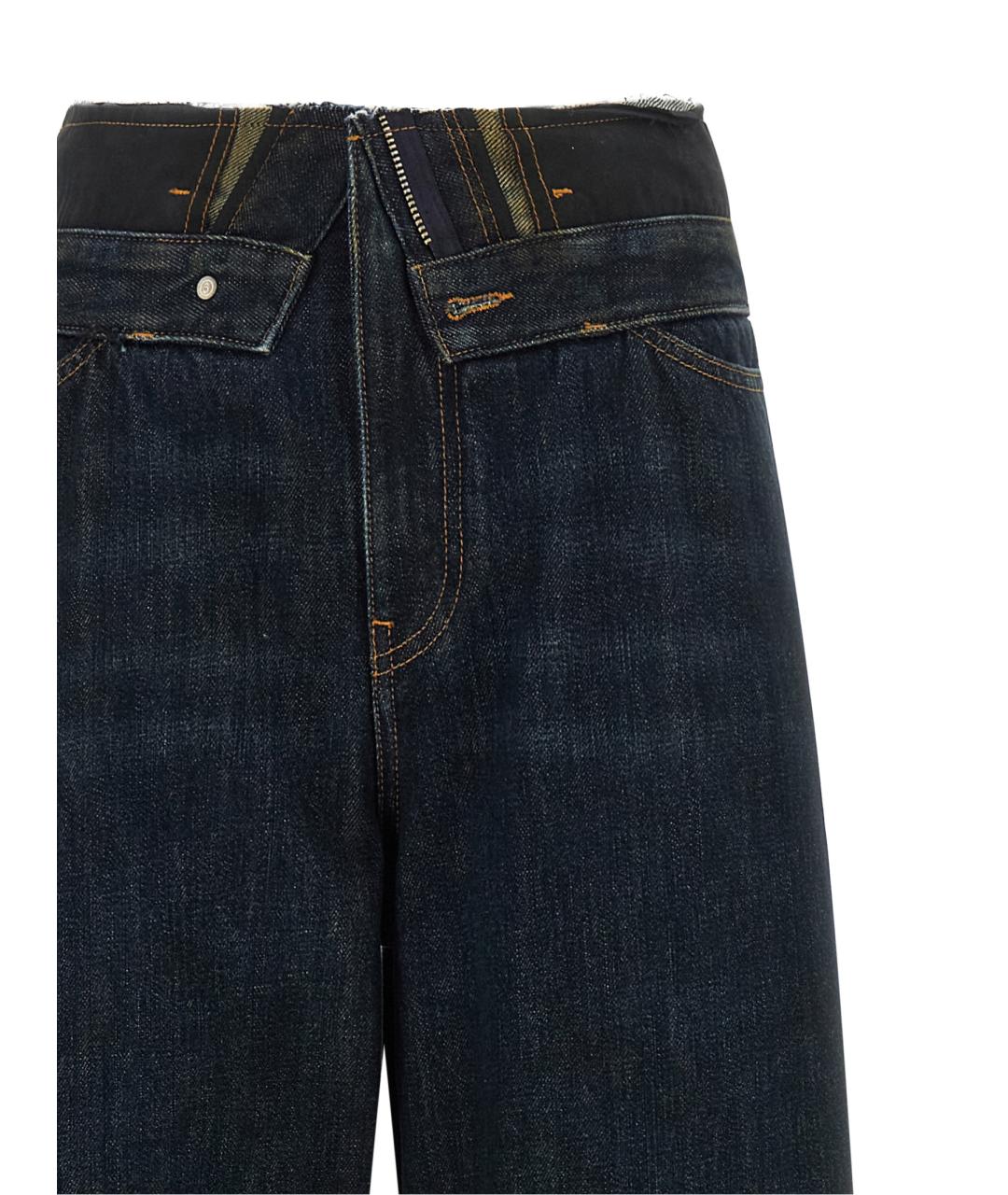 MM6 MAISON MARGIELA Темно-синие хлопковые прямые джинсы, фото 3