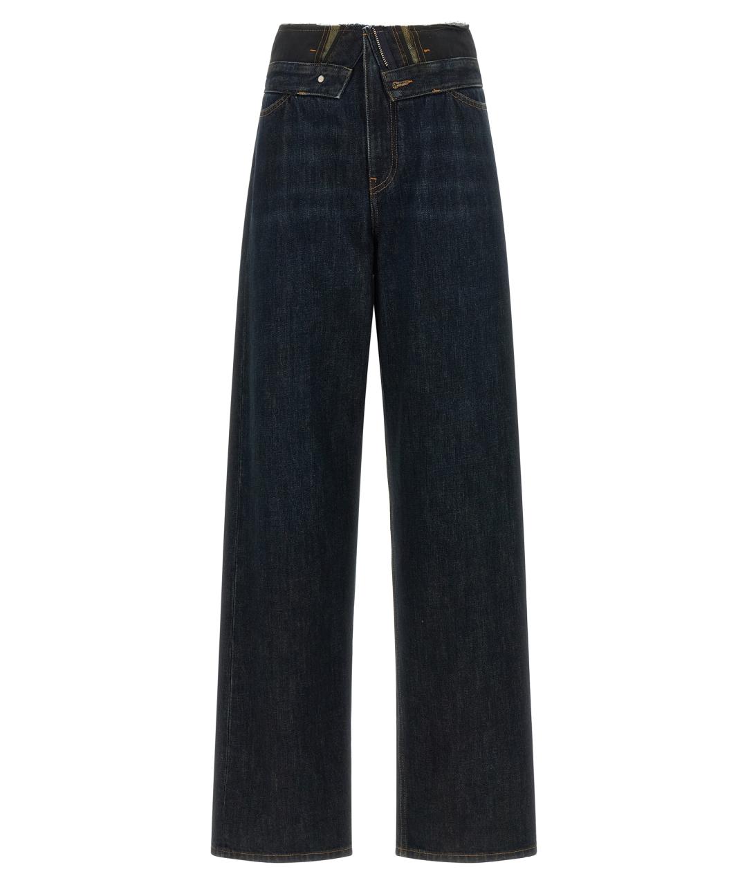 MM6 MAISON MARGIELA Темно-синие хлопковые прямые джинсы, фото 1