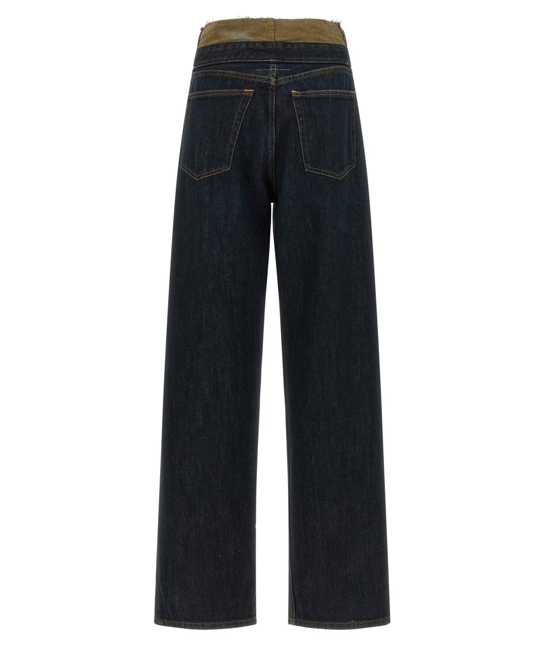 MM6 MAISON MARGIELA Темно-синие хлопковые прямые джинсы, фото 2
