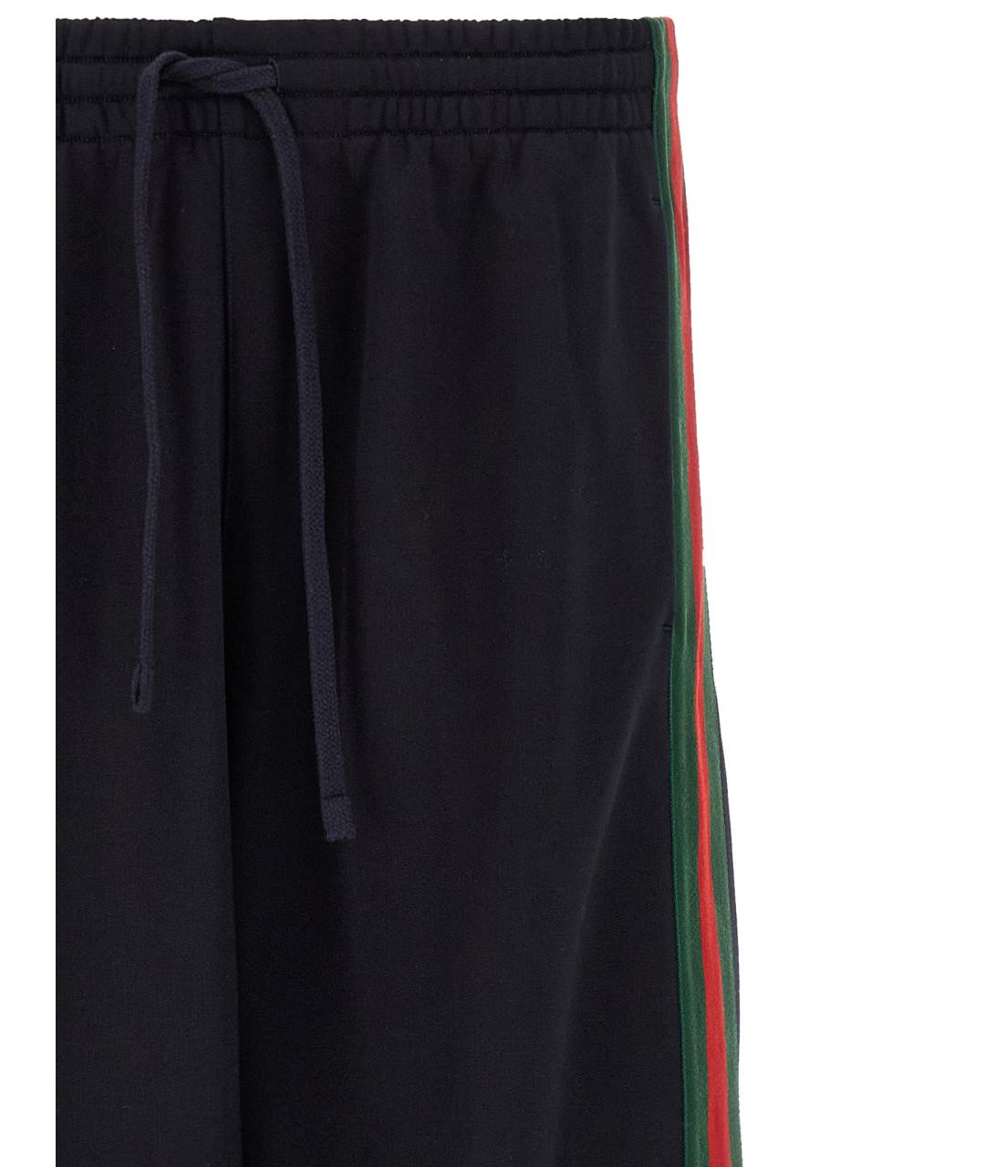 GUCCI Темно-синие шелковые повседневные брюки, фото 3