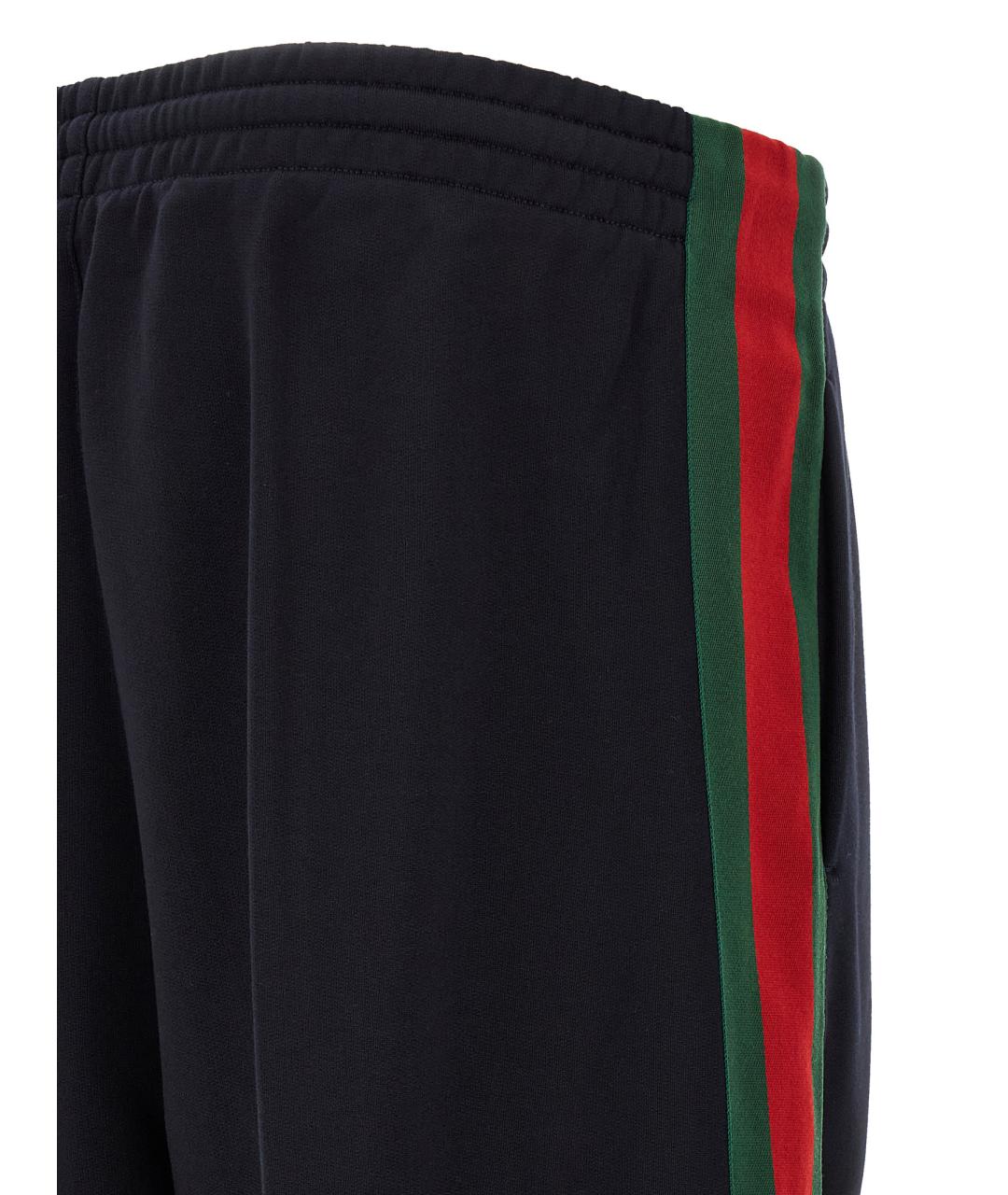 GUCCI Темно-синие шелковые повседневные брюки, фото 4