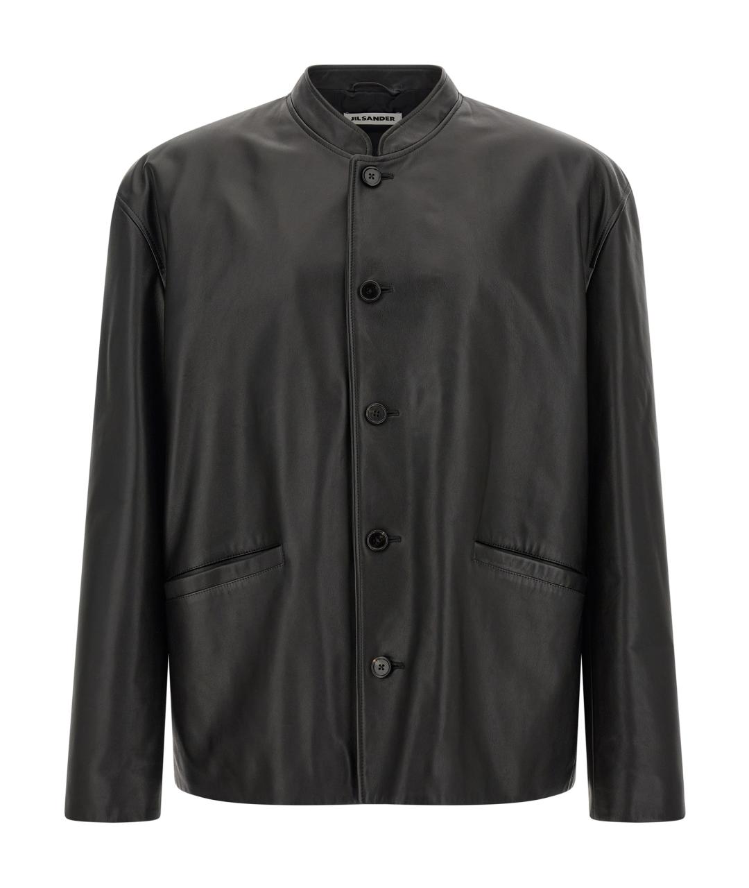JIL SANDER Черная кожаная куртка, фото 1