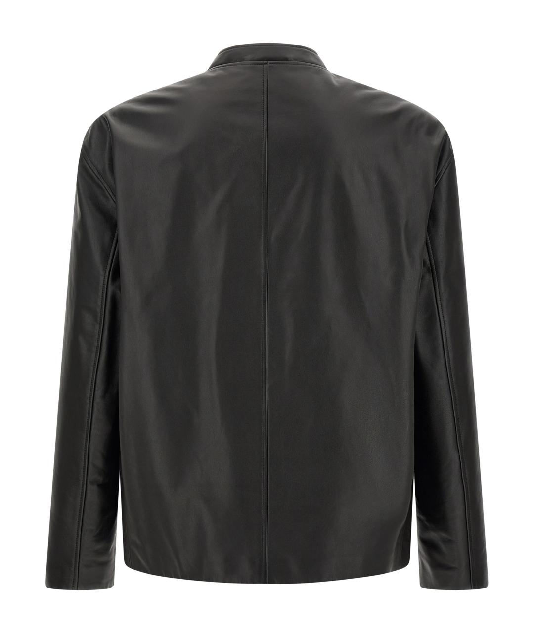 JIL SANDER Черная кожаная куртка, фото 2