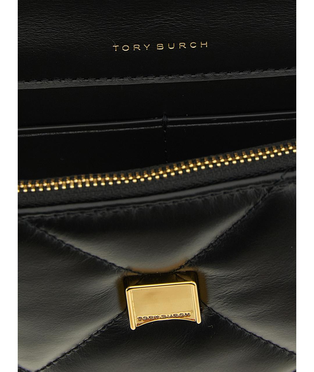 TORY BURCH Черная кожаная сумка с короткими ручками, фото 4