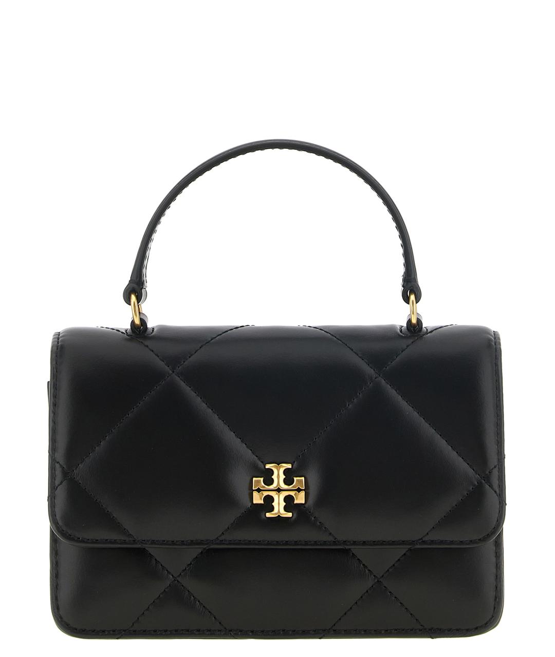 TORY BURCH Черная кожаная сумка с короткими ручками, фото 1
