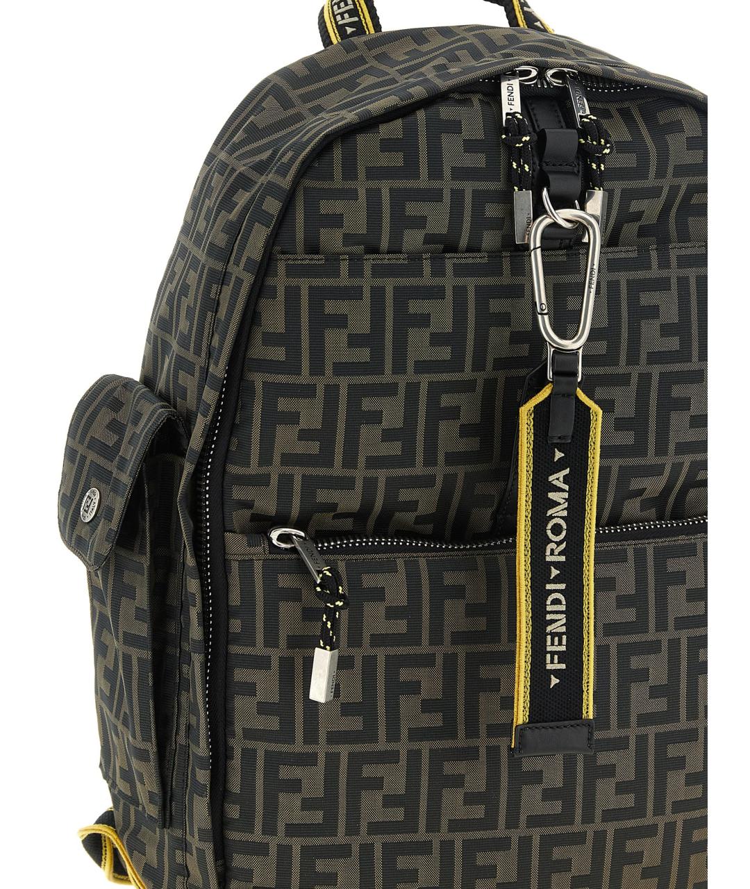 FENDI Коричневый синтетический рюкзак, фото 3