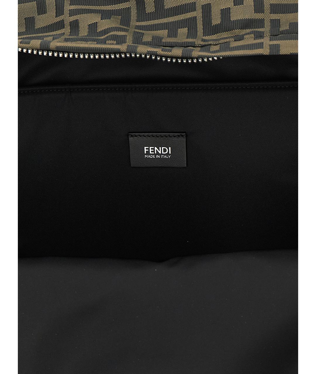 FENDI Коричневый синтетический рюкзак, фото 4