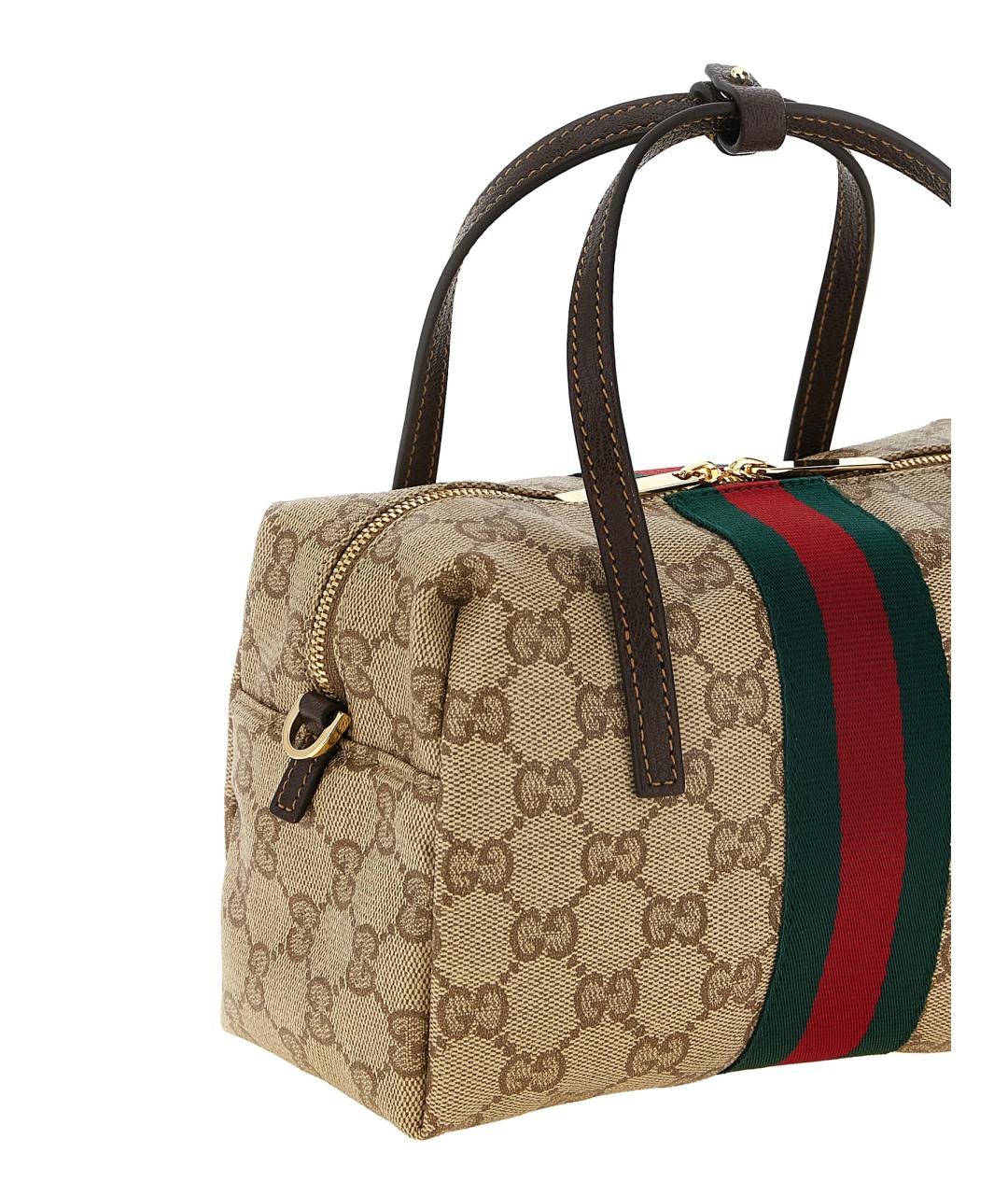 GUCCI Бежевая сумка тоут из канвы, фото 3