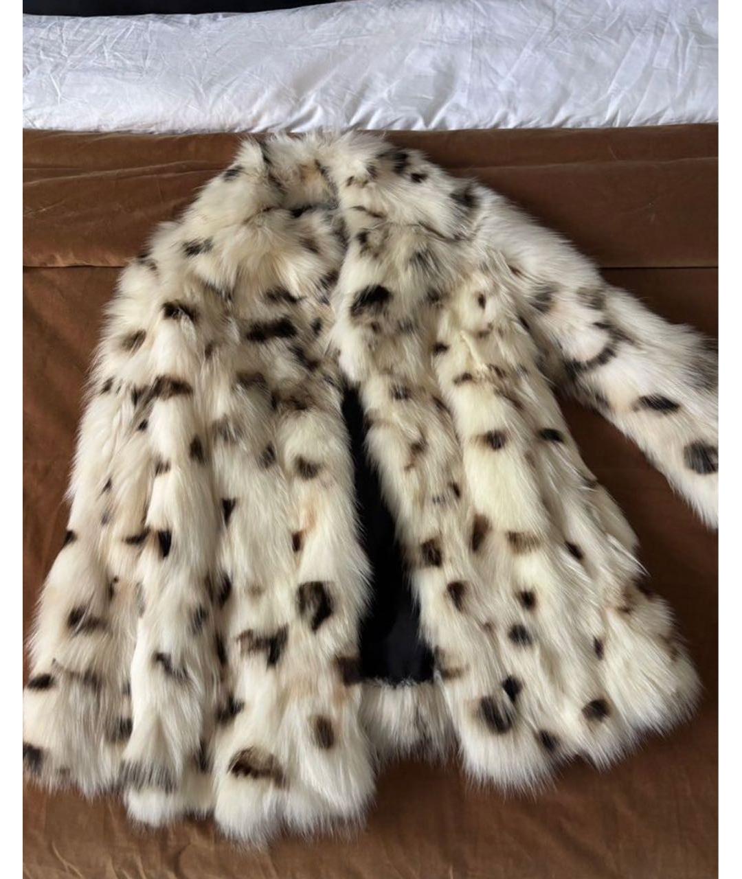SAINT LAURENT Белая меховая шуба, фото 3