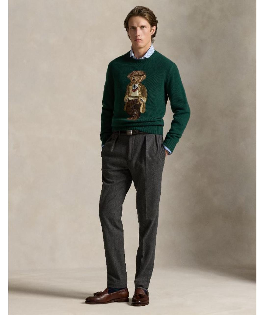 POLO RALPH LAUREN Зеленый шерстяной джемпер / свитер, фото 5