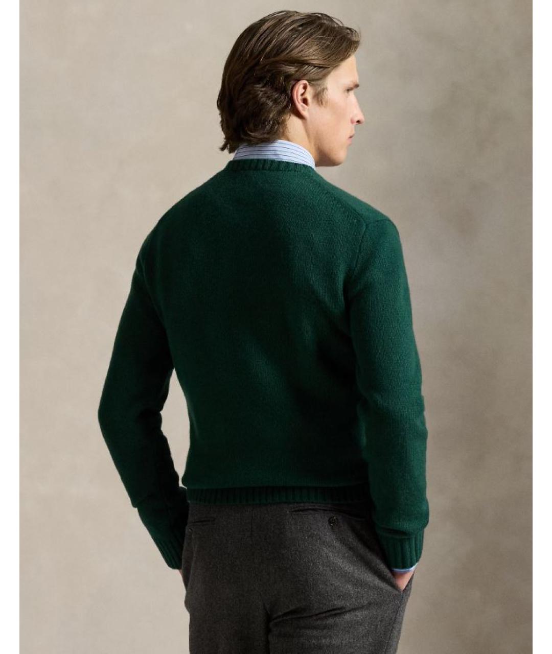 POLO RALPH LAUREN Зеленый шерстяной джемпер / свитер, фото 3