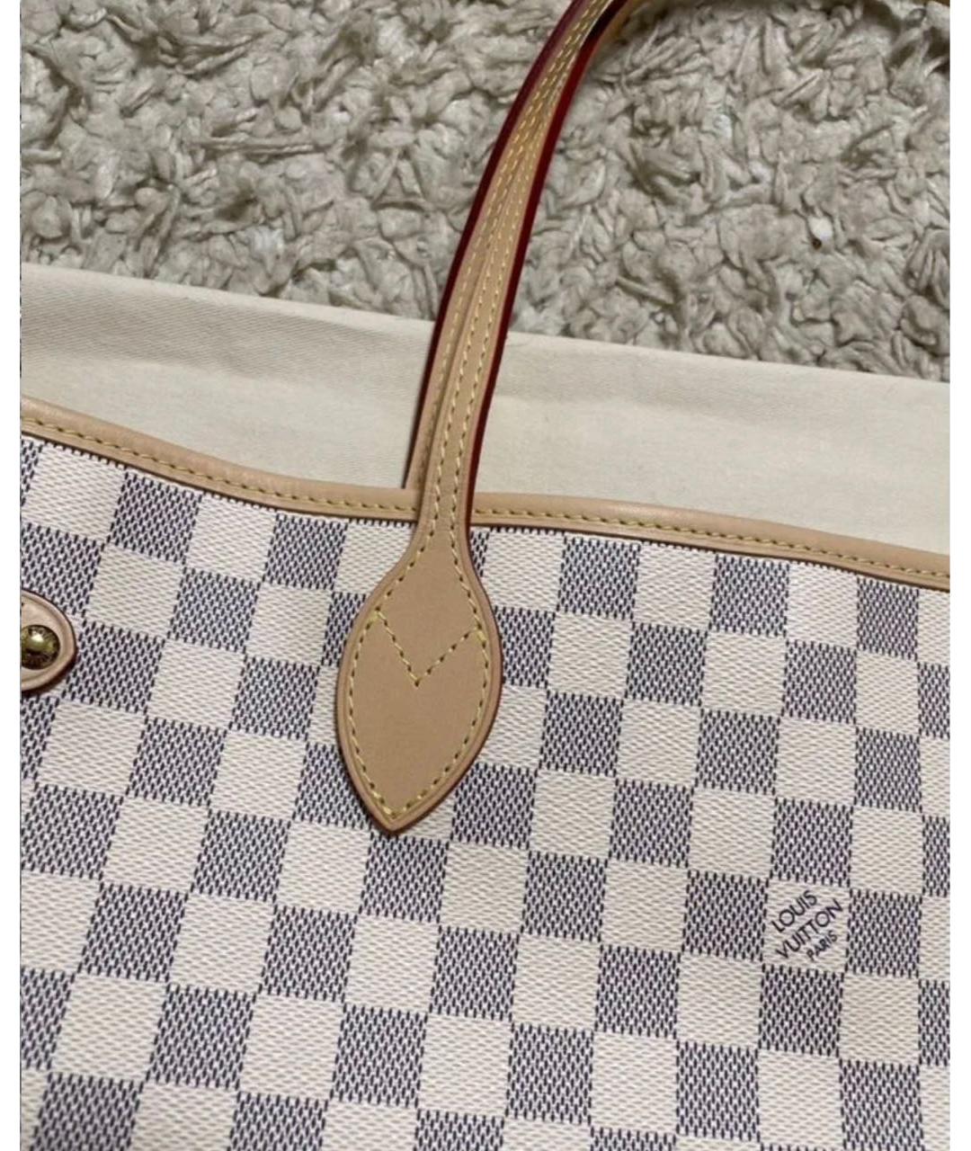 LOUIS VUITTON Белая кожаная сумка тоут, фото 5