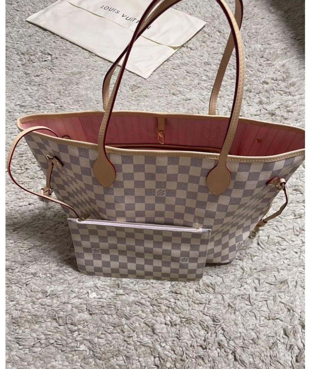 LOUIS VUITTON Белая кожаная сумка тоут, фото 9