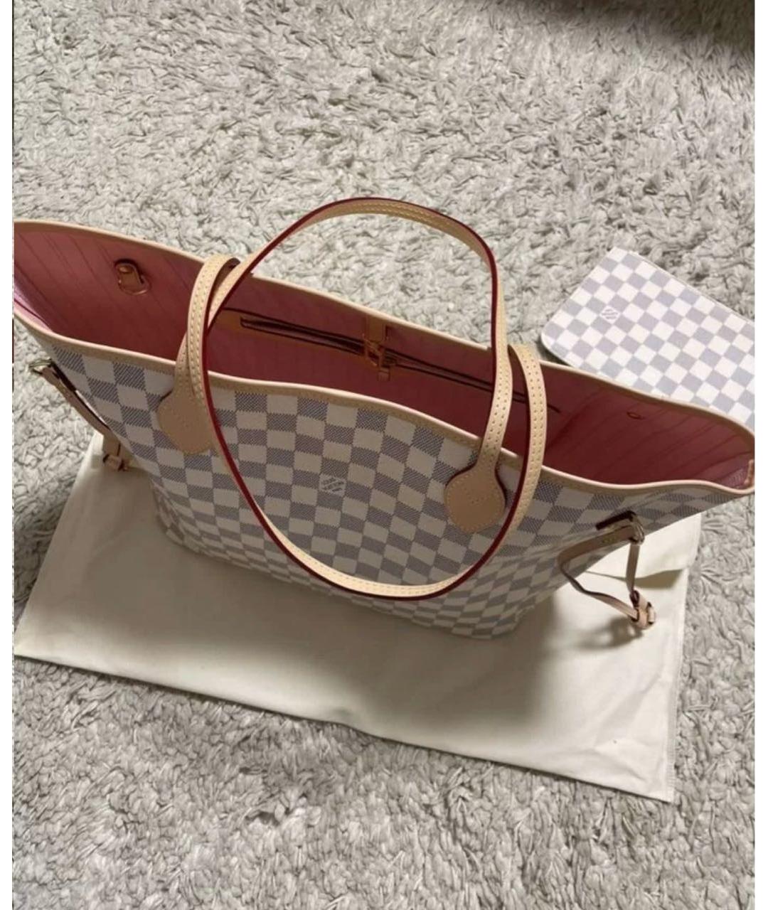 LOUIS VUITTON Белая кожаная сумка тоут, фото 2