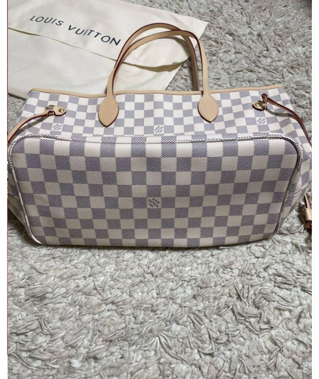 LOUIS VUITTON Белая кожаная сумка тоут, фото 7