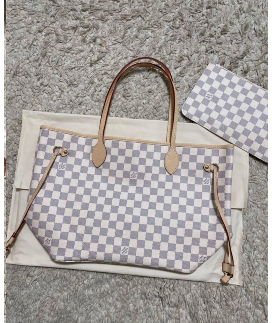 LOUIS VUITTON Белая кожаная сумка тоут, фото 3