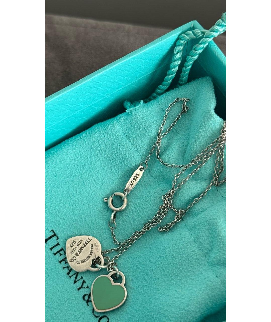 TIFFANY&CO Бирюзовая серебряная подвеска, фото 5