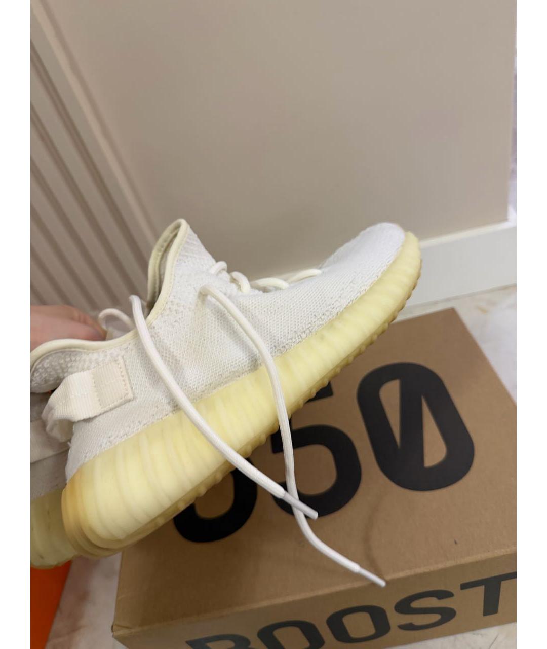 ADIDAS YEEZY Белые текстильные низкие кроссовки / кеды, фото 7