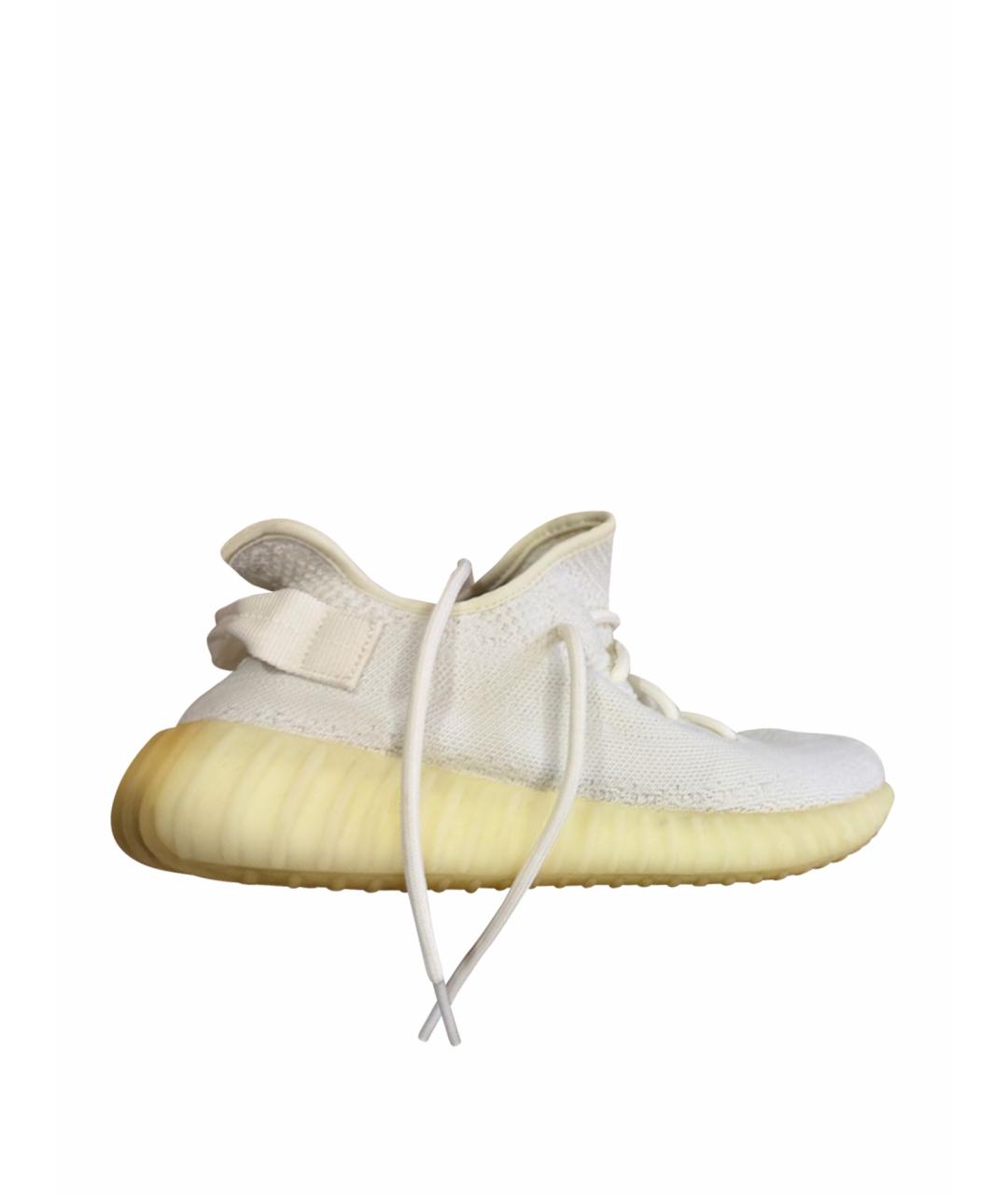 ADIDAS YEEZY Белые текстильные низкие кроссовки / кеды, фото 1
