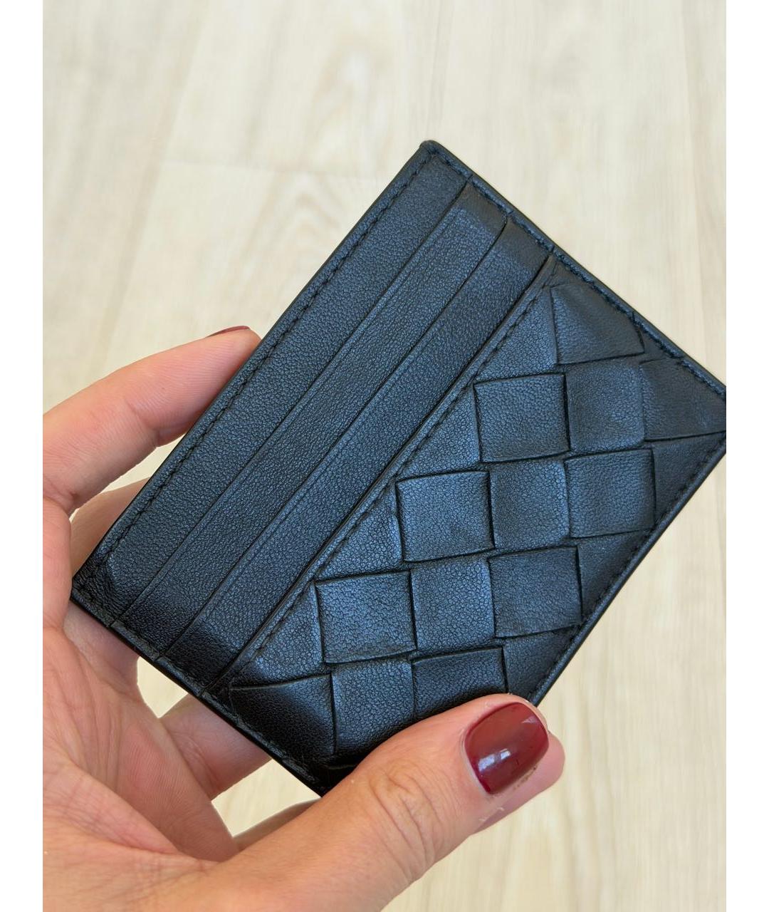 BOTTEGA VENETA Черный кожаный кардхолдер, фото 3