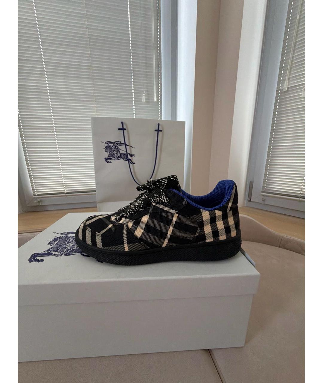 BURBERRY Черные текстильные кеды, фото 5