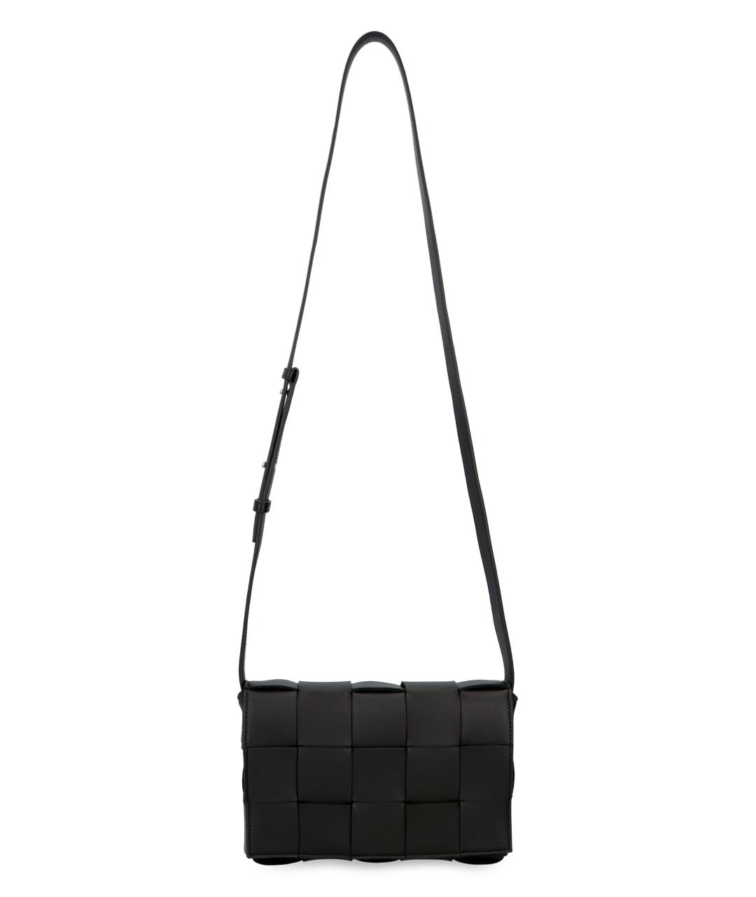 BOTTEGA VENETA Черная кожаная сумка через плечо, фото 3
