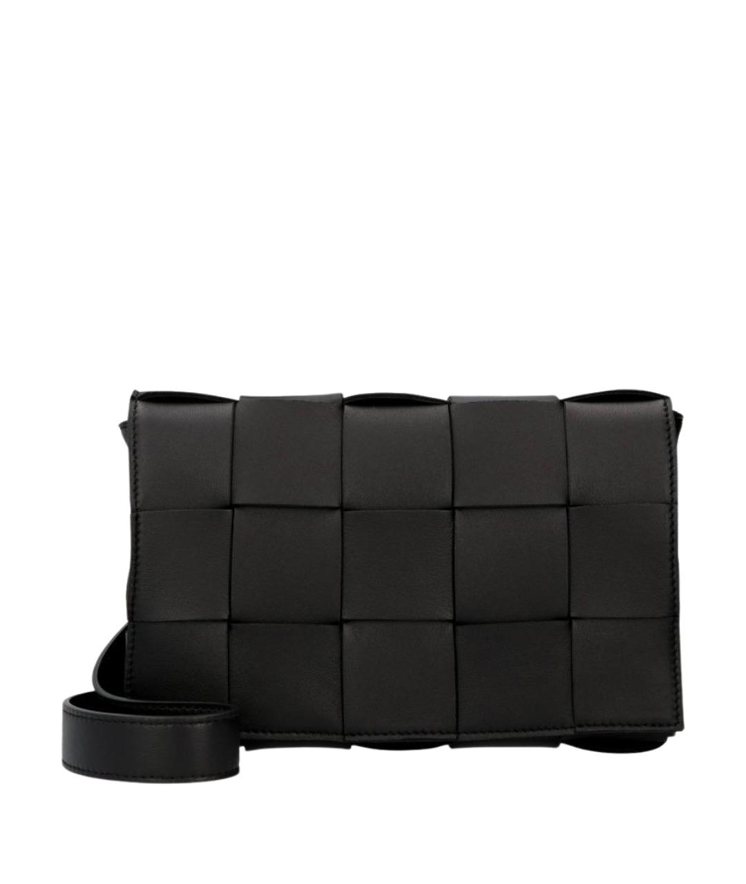 BOTTEGA VENETA Черная кожаная сумка через плечо, фото 1