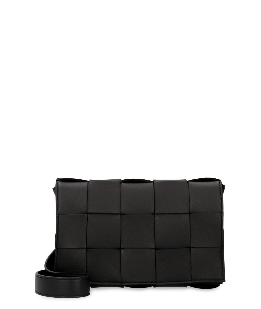 BOTTEGA VENETA Черная кожаная сумка через плечо, фото 5