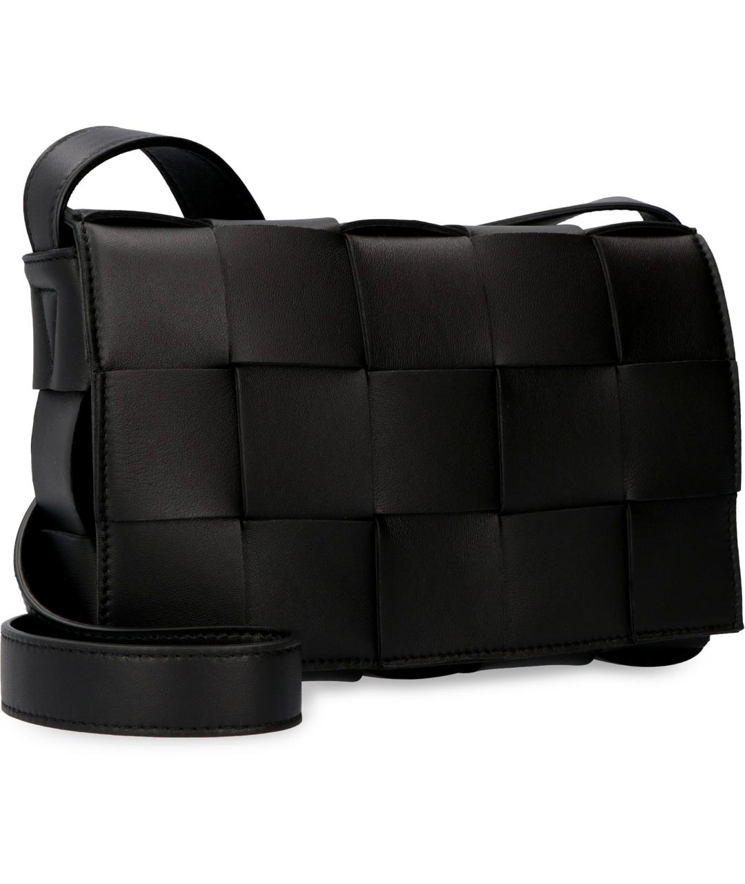 BOTTEGA VENETA Черная кожаная сумка через плечо, фото 2