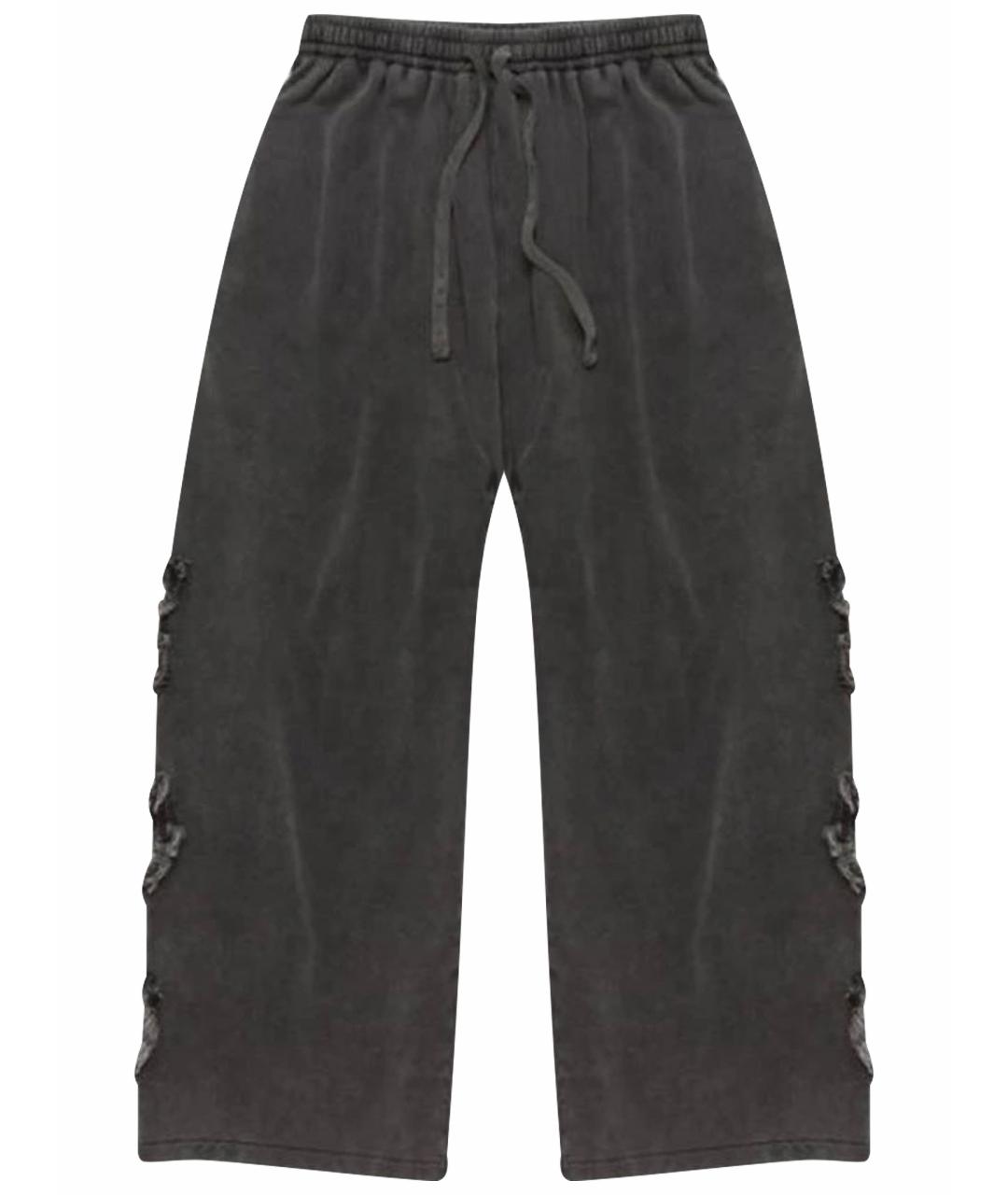 ACNE STUDIOS Антрацитовые хлопковые брюки широкие, фото 1