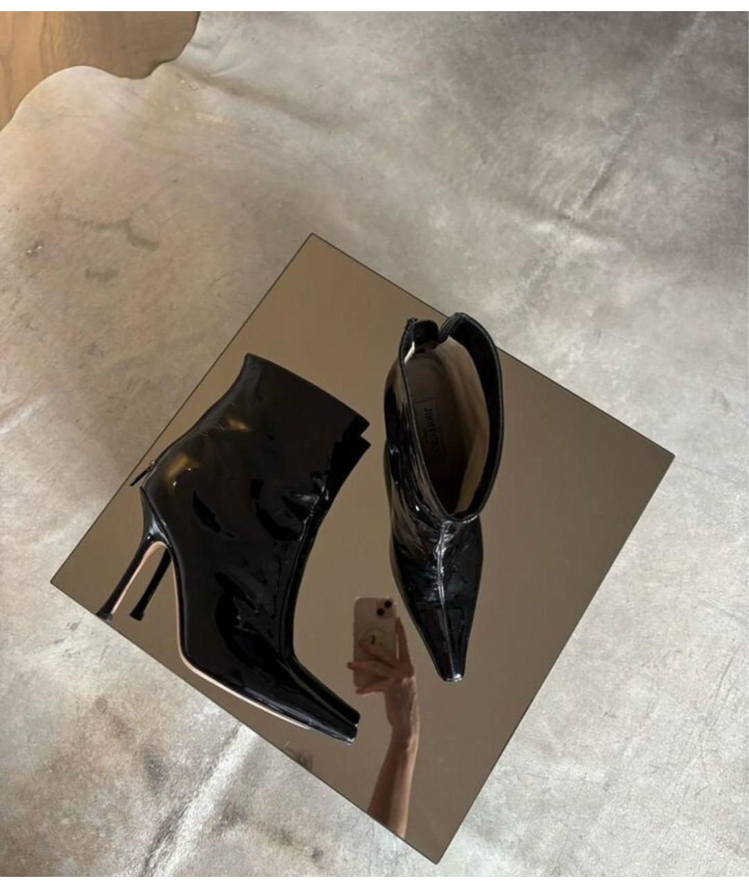 JIMMY CHOO Черные ботинки из лакированной кожи, фото 4