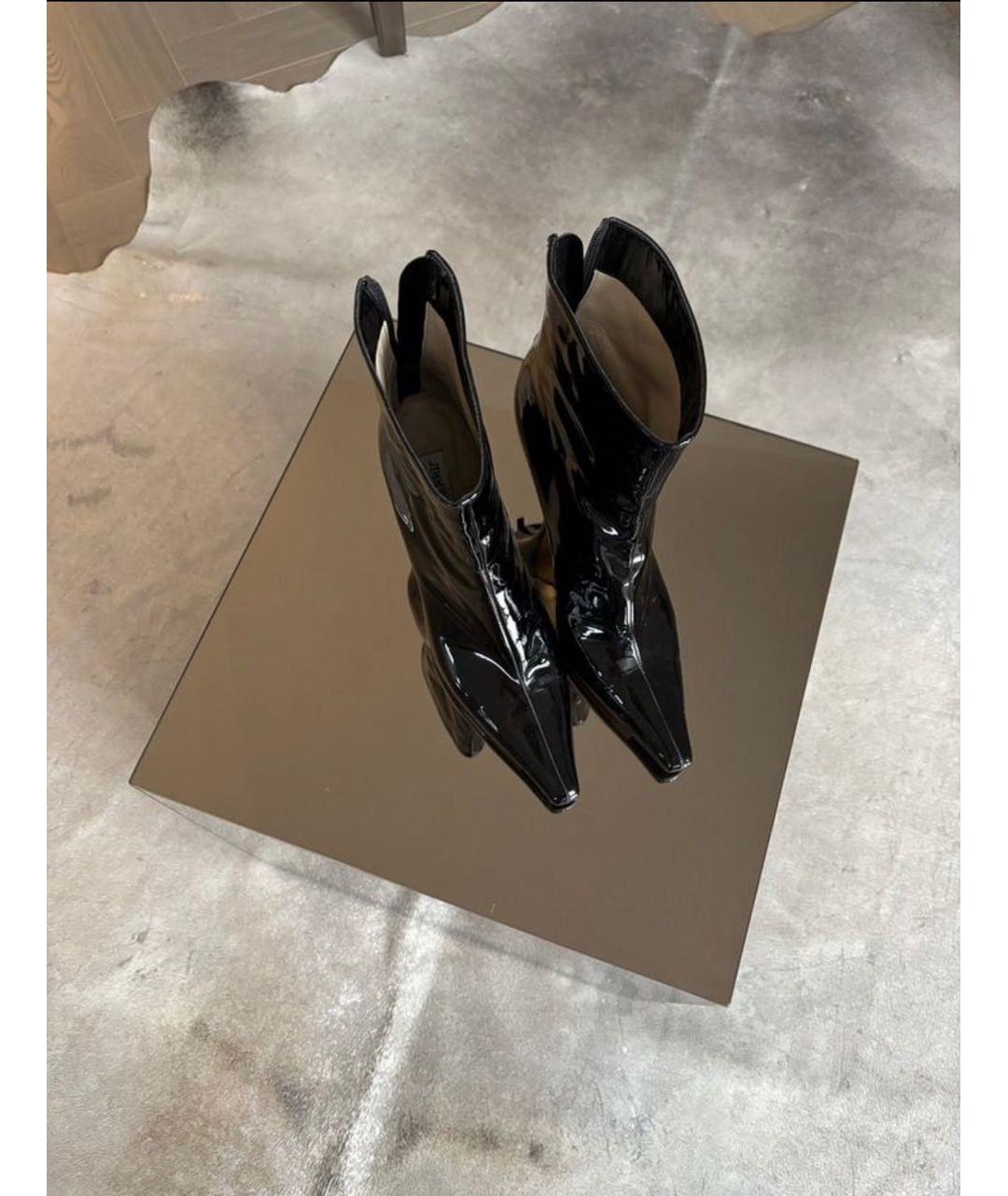 JIMMY CHOO Черные ботинки из лакированной кожи, фото 2